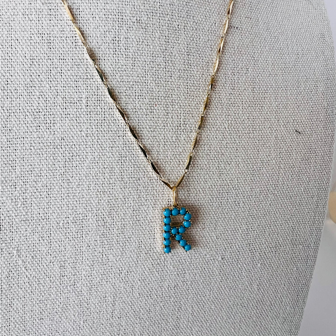 Customizable 14kg and Turquoise Initial (s) Charm