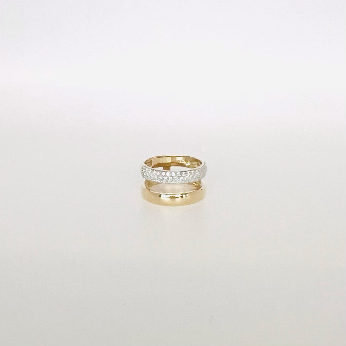 14k pave diamond and gold split band ring
