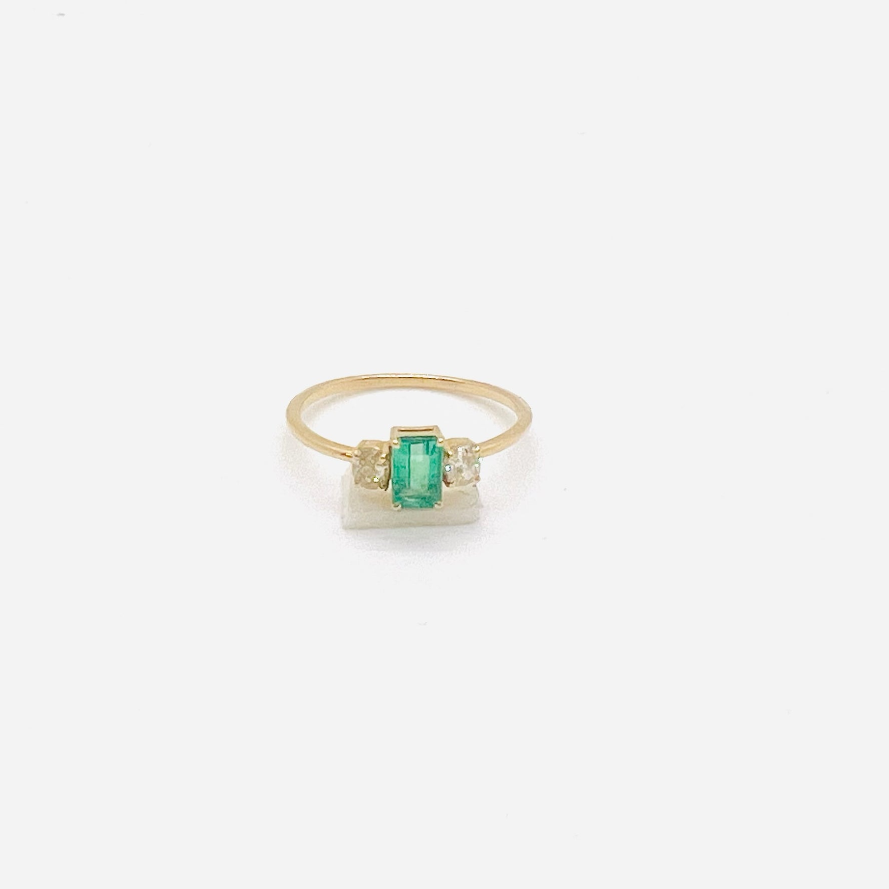 14k gold emerald and citrine ring