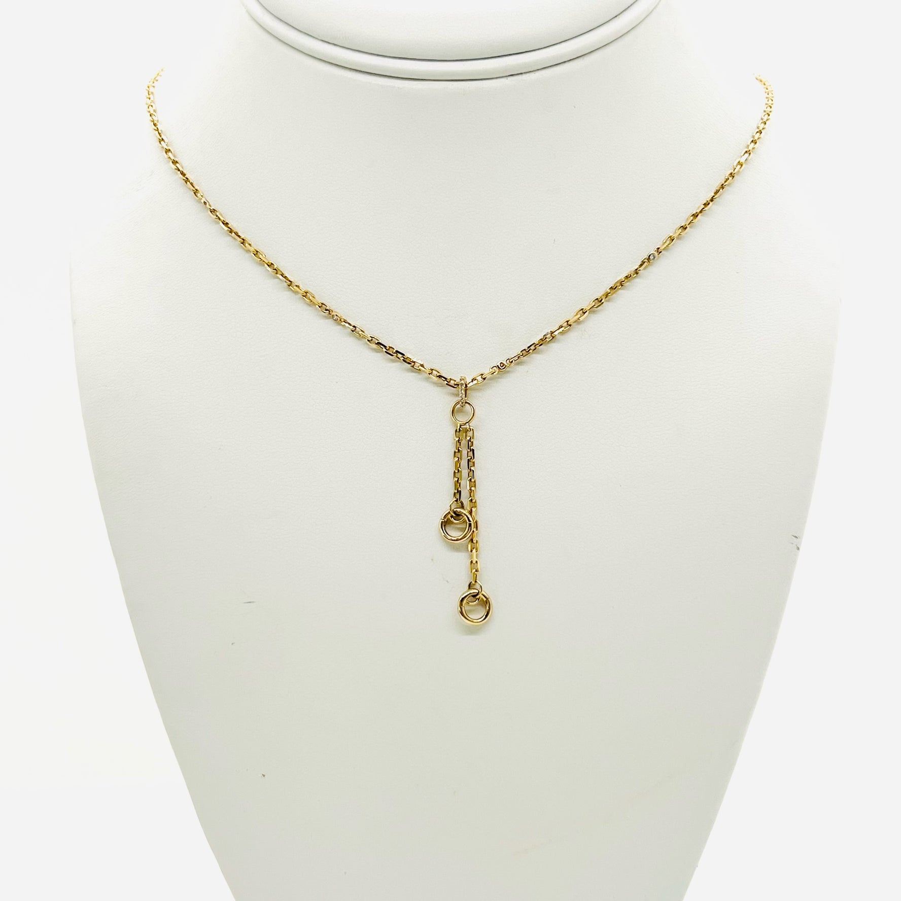 14k tiny paper clip link chain