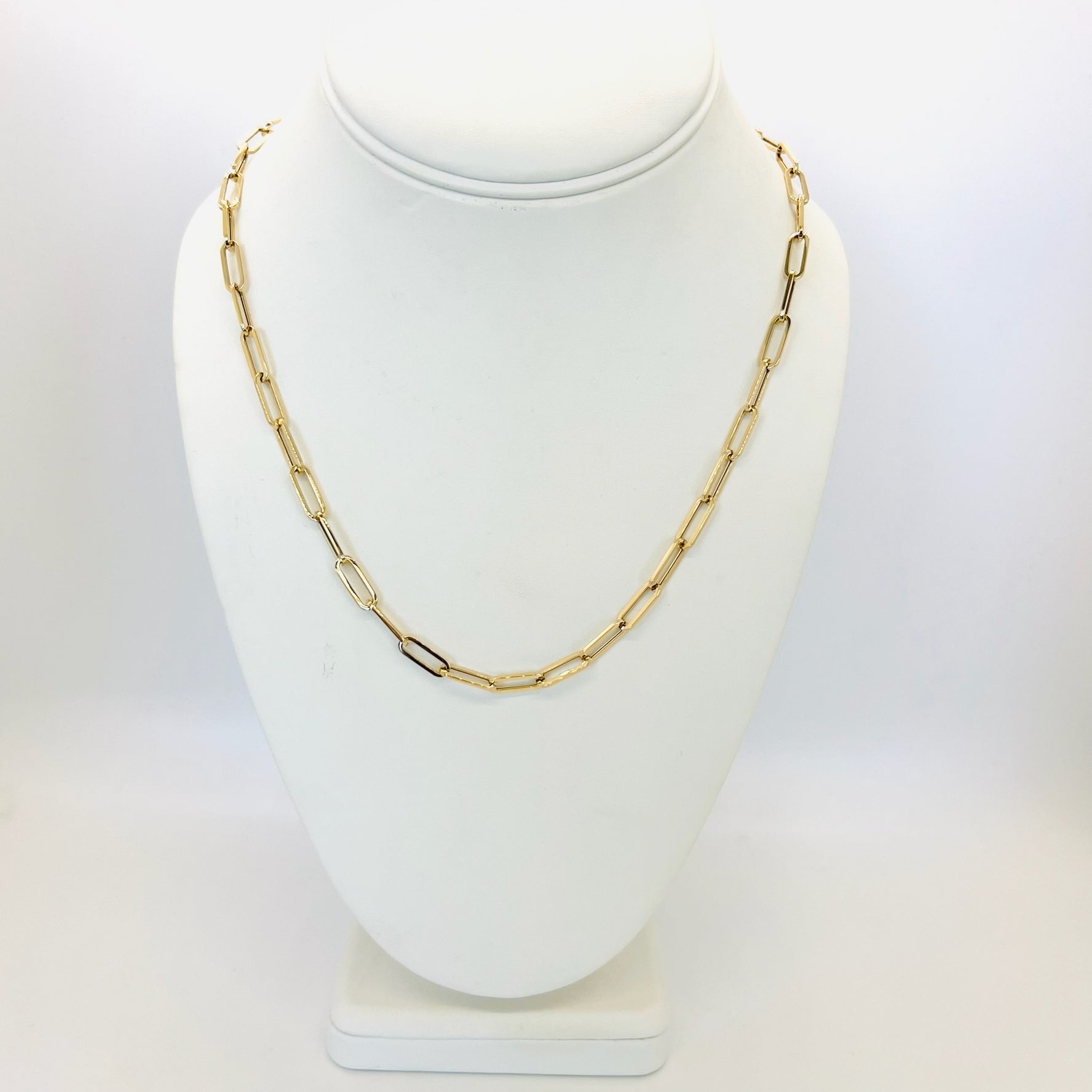 14k small flat link chain necklace