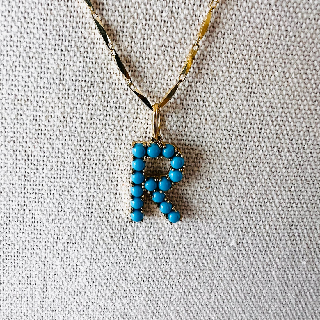 Customizable 14kg and Turquoise Initial (s) Charm