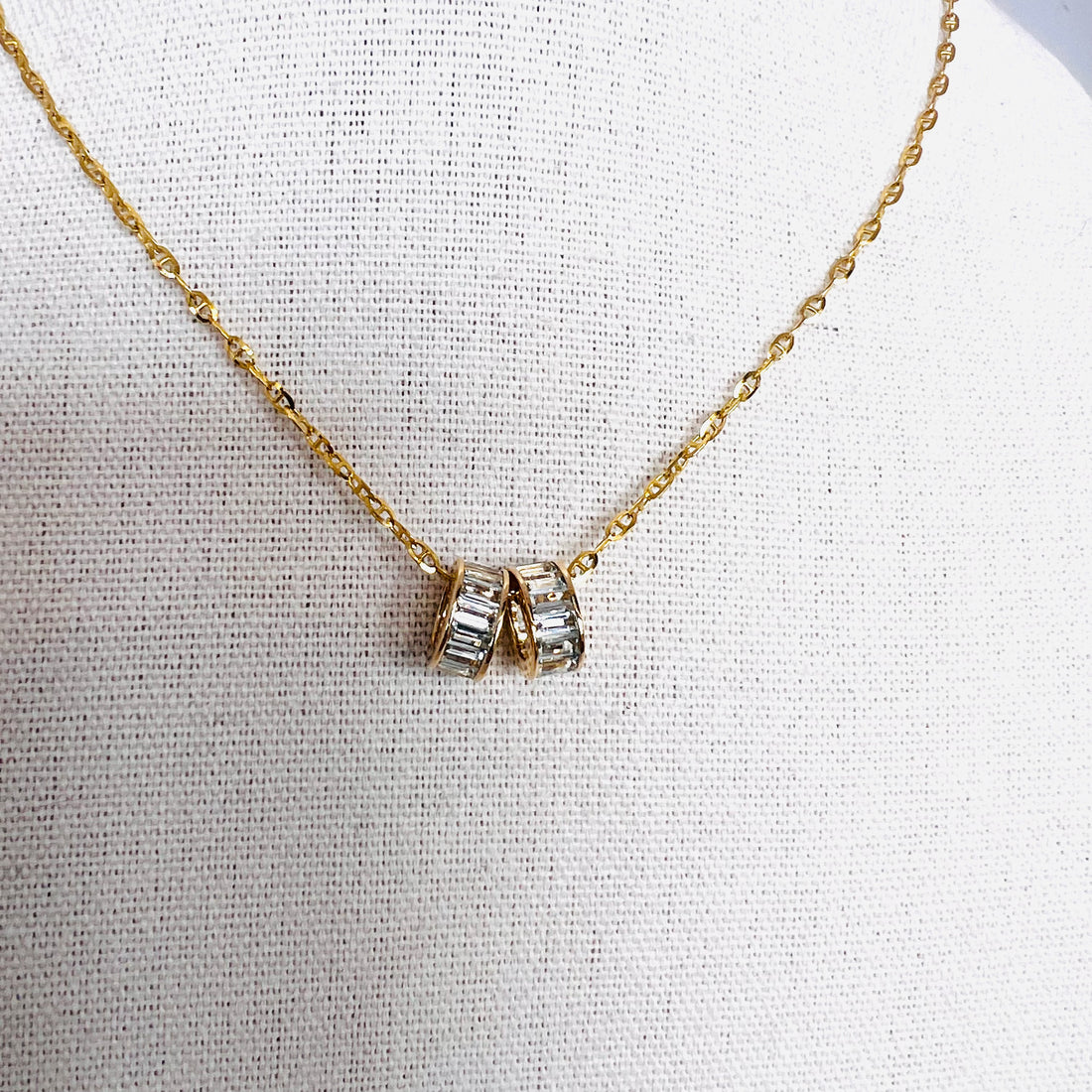 14k blue topaz baguette rondelle