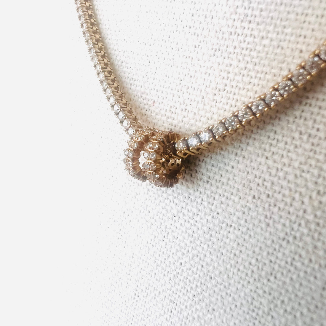 14k gold and split row diamond rondelle