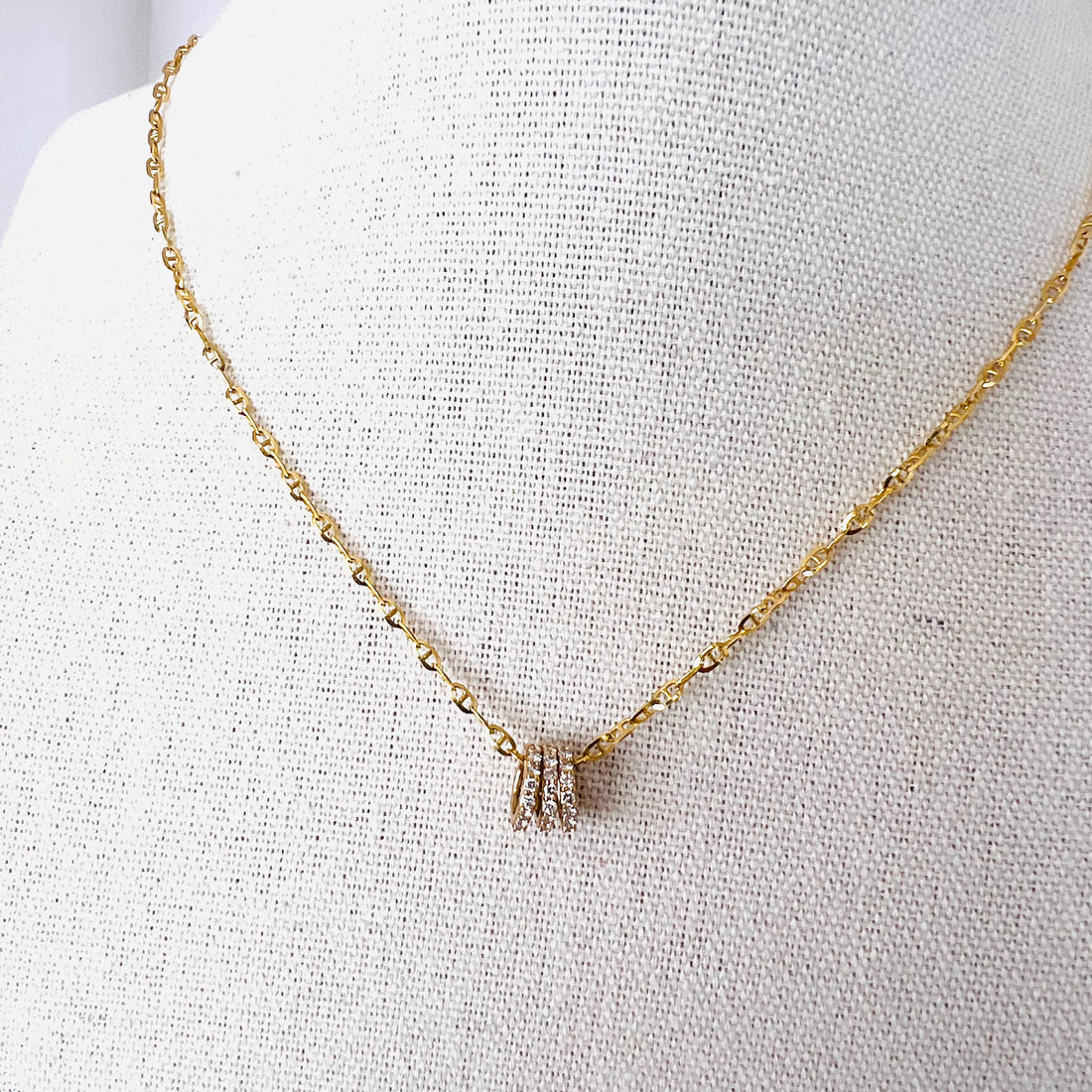 14k gold with diamond rondelle