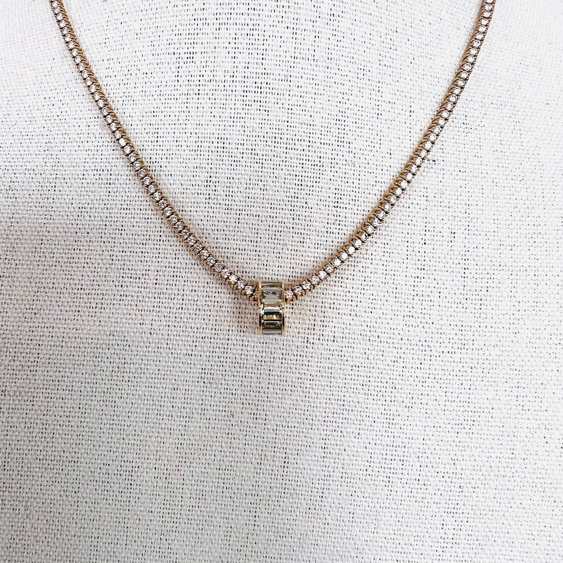 14k blue topaz baguette rondelle