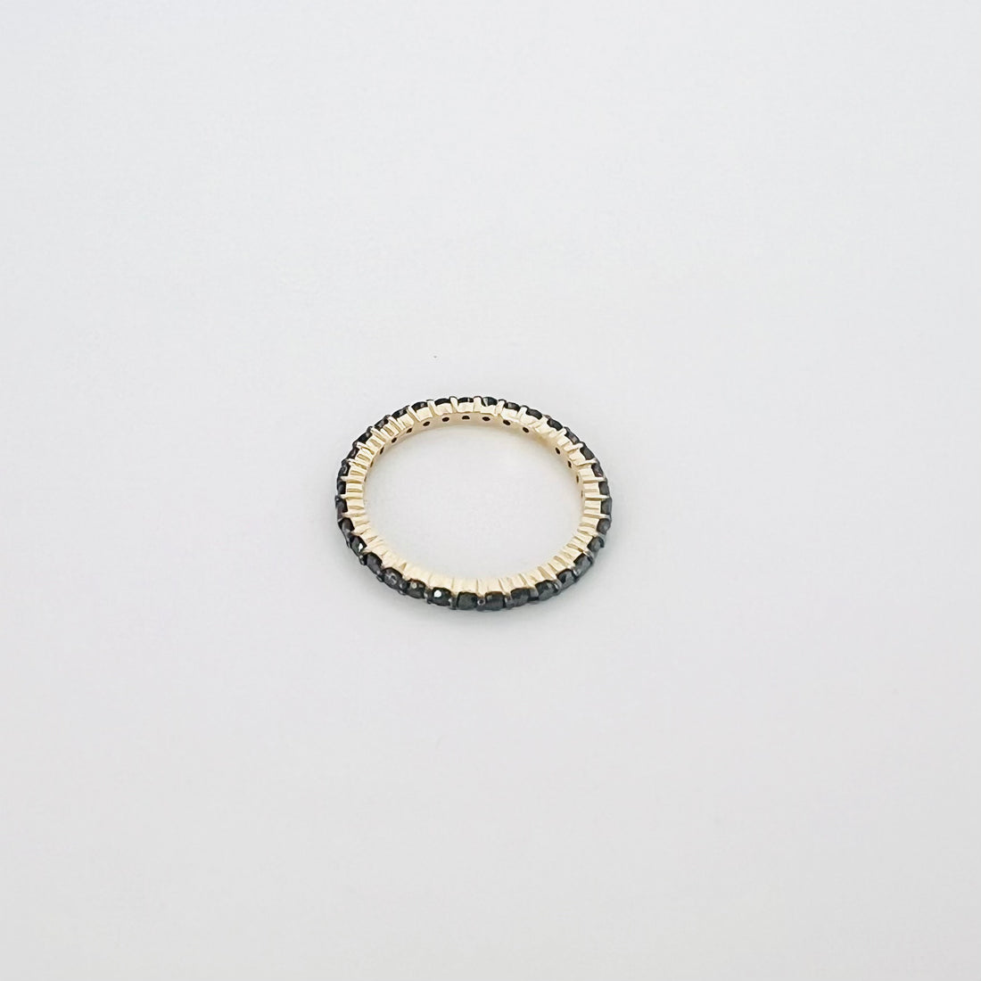 14k black diamond stacking band