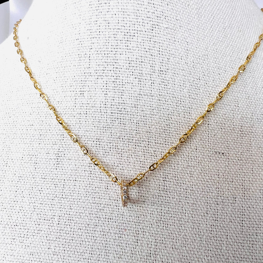 14k gold with diamond rondelle