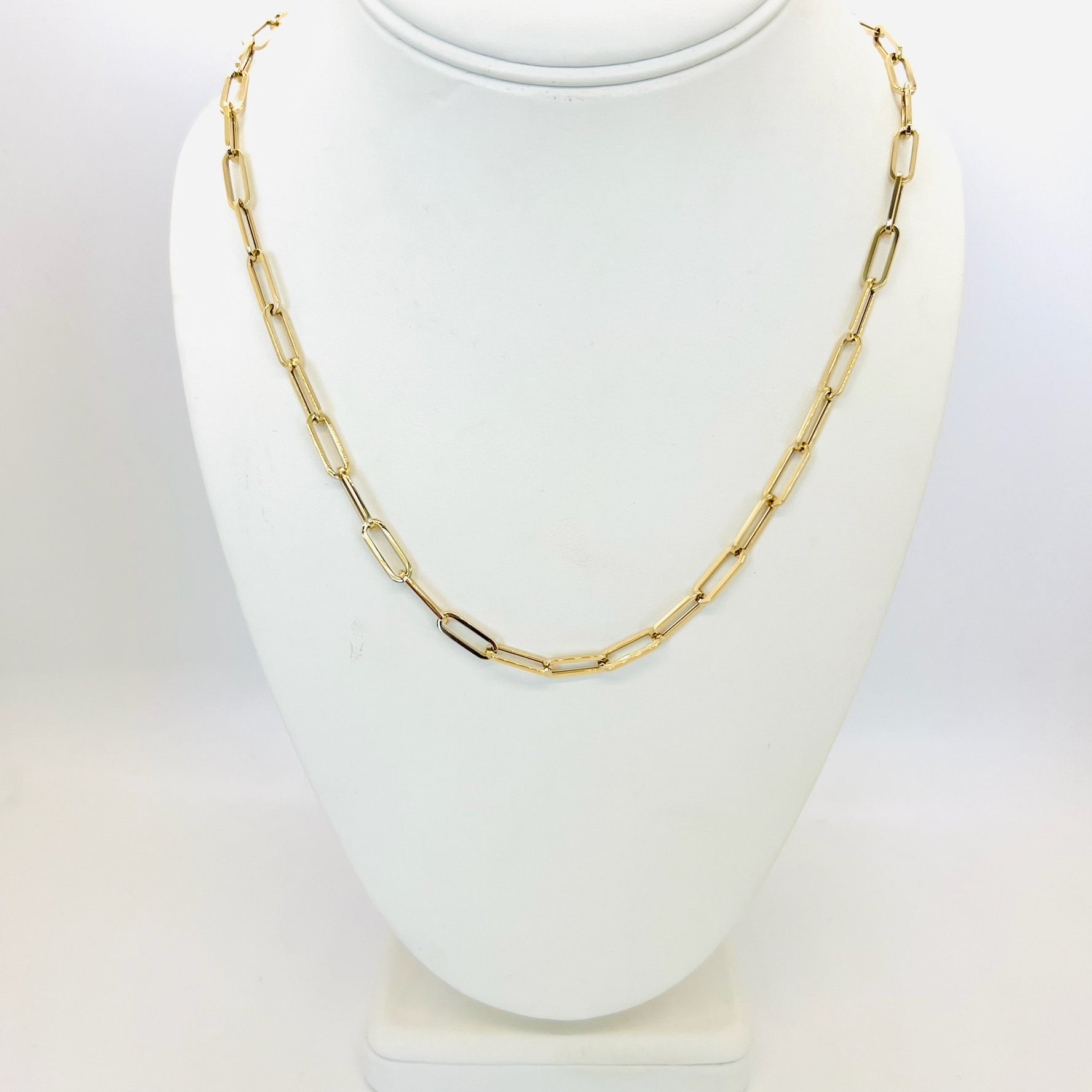 14k small flat link chain necklace