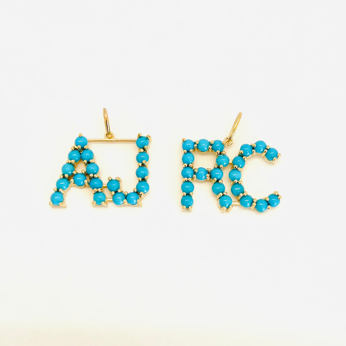 Customizable 14kg and Turquoise Initial (s) Charm