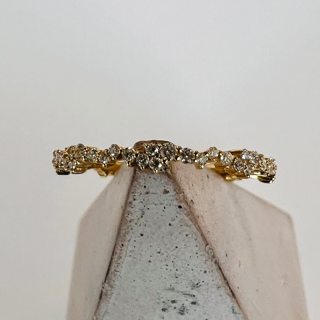 14k diamond pave cluster ring