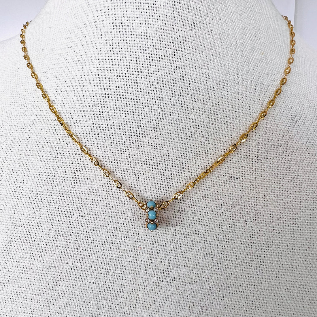 14k turquoise and diamond rondelle
