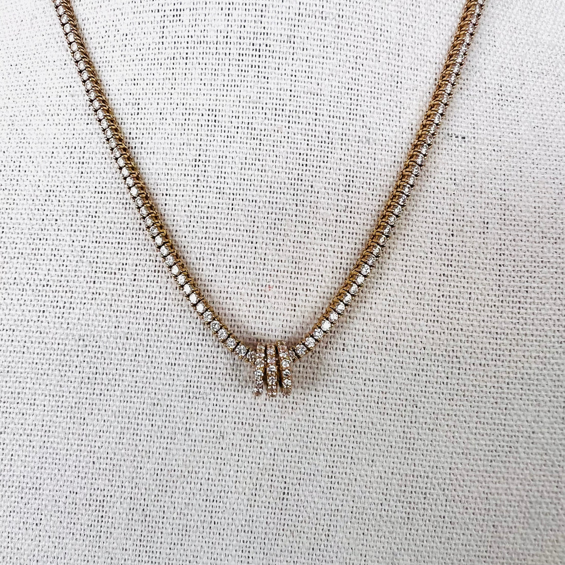 14k gold with diamond rondelle