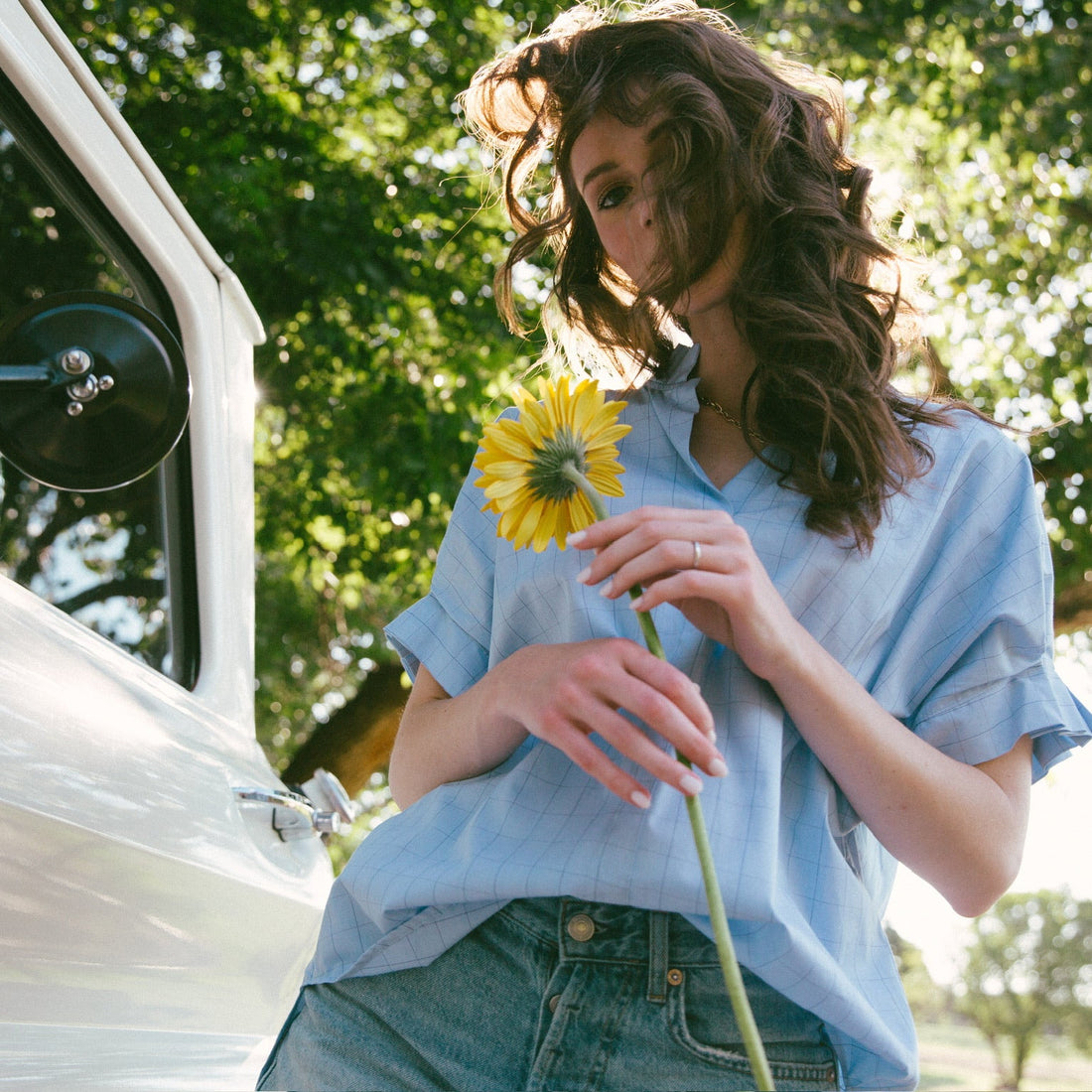 the RENEA in blue plaid