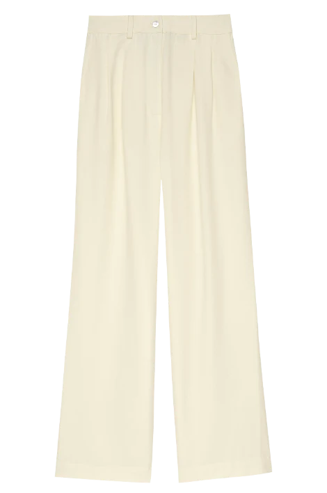 Twill pleated trouser