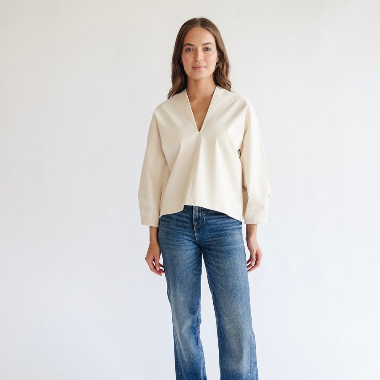 the HAYDEN in cream denim