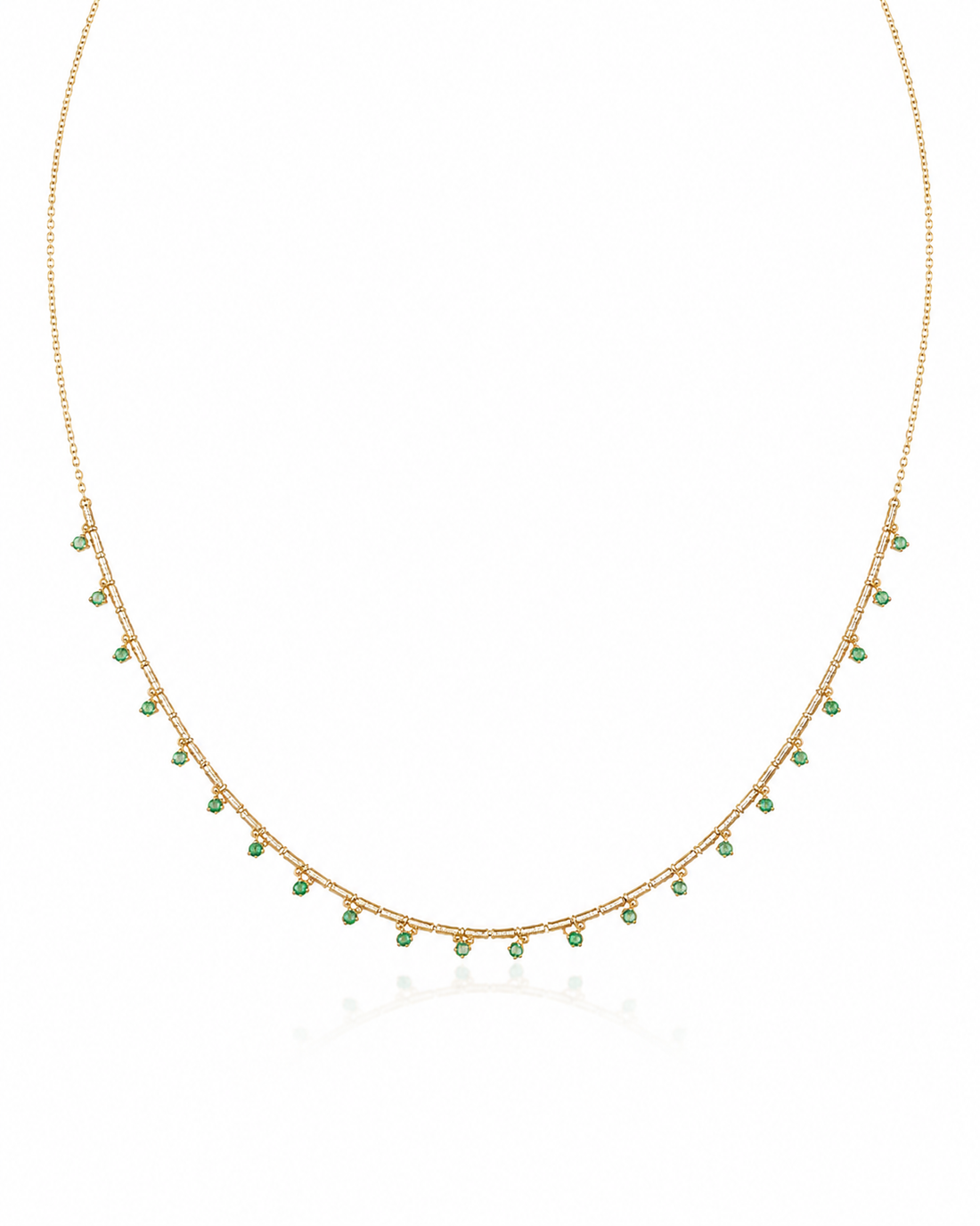 Women's 14K Gold Emerald & Diamond Drop Necklace | JAG Jewelry and Goods