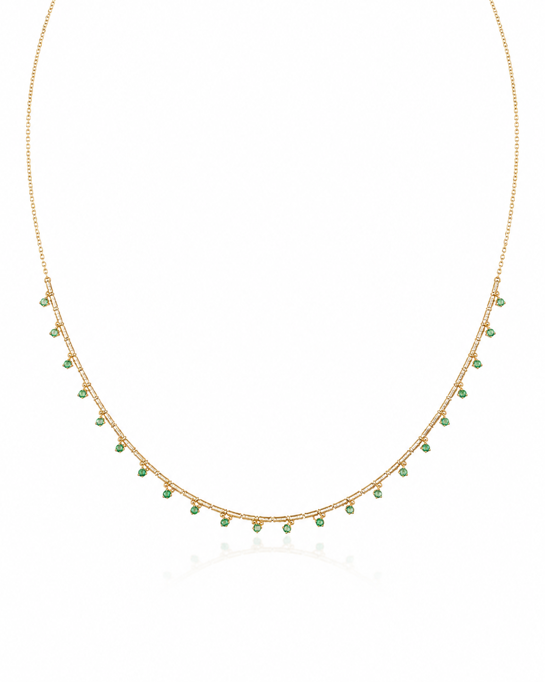 Women's 14K Gold Emerald & Diamond Drop Necklace | JAG Jewelry and Goods