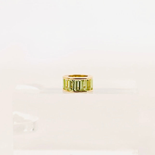 14k peridot baguette rondelle