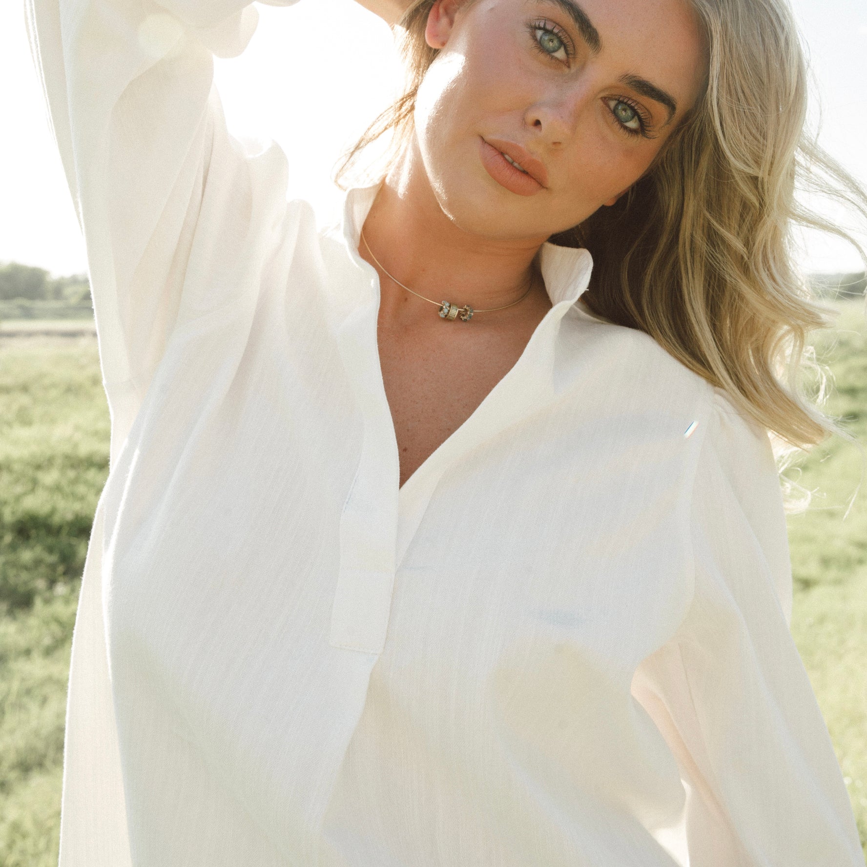 the Laura in white denim