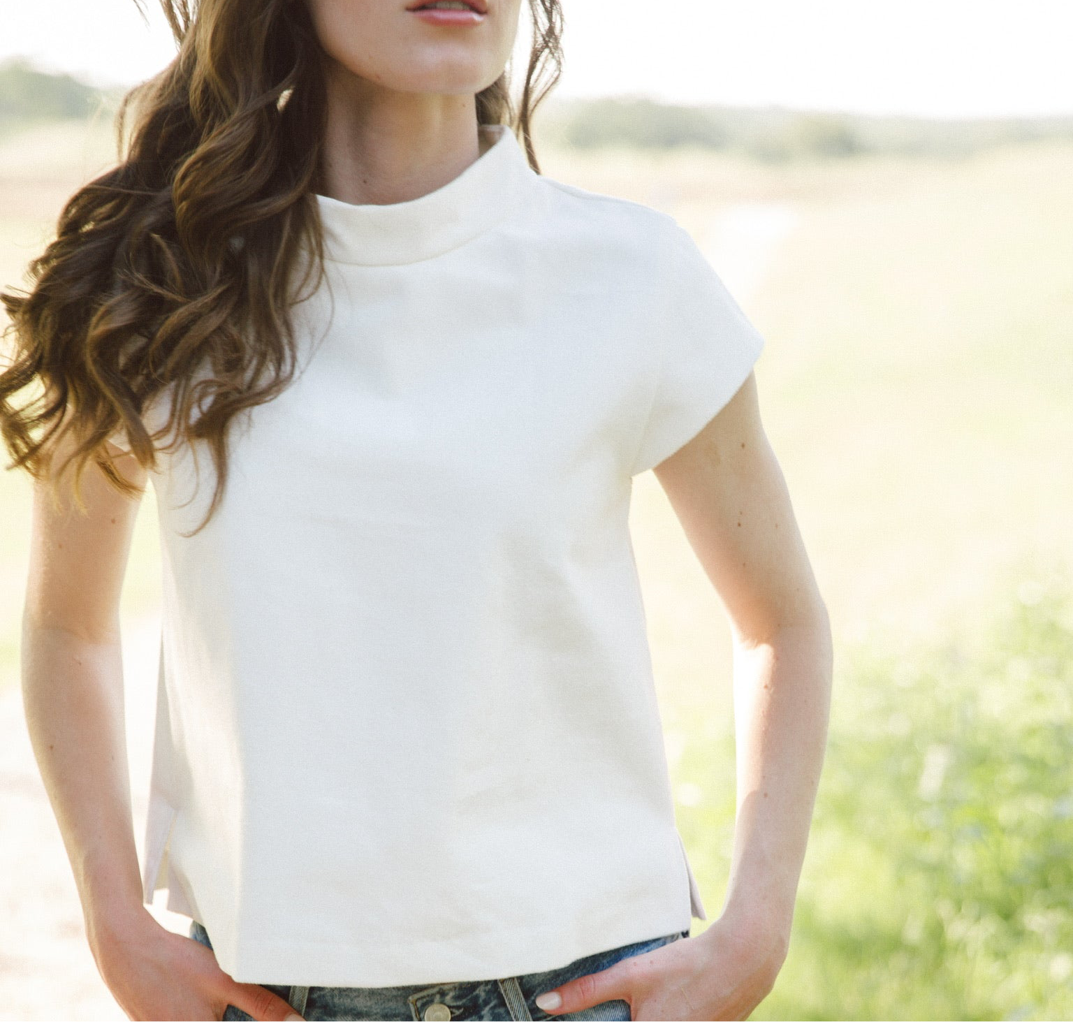 the AUDREY in white denim