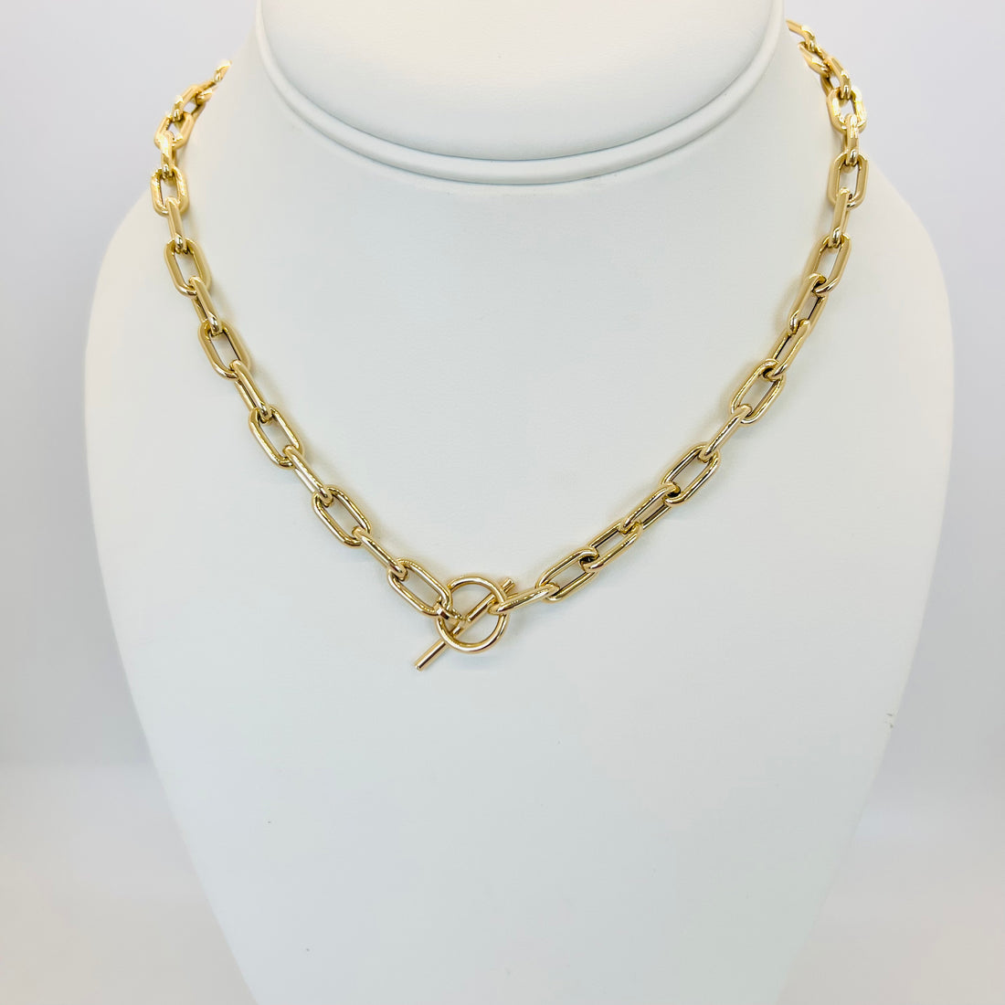 14k toggle paperclip necklace