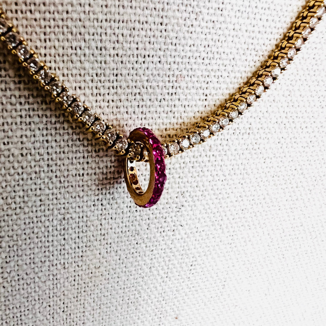 14k pink sapphire rondelle