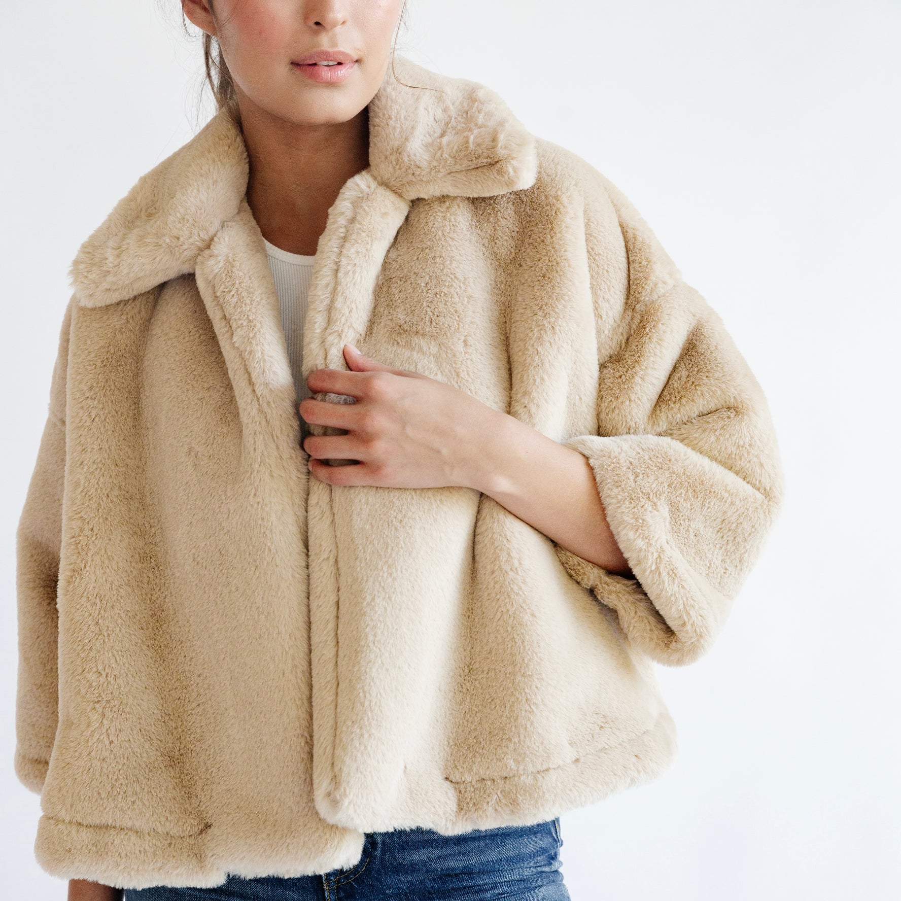 CLAUDETTE coat in lux faux fur