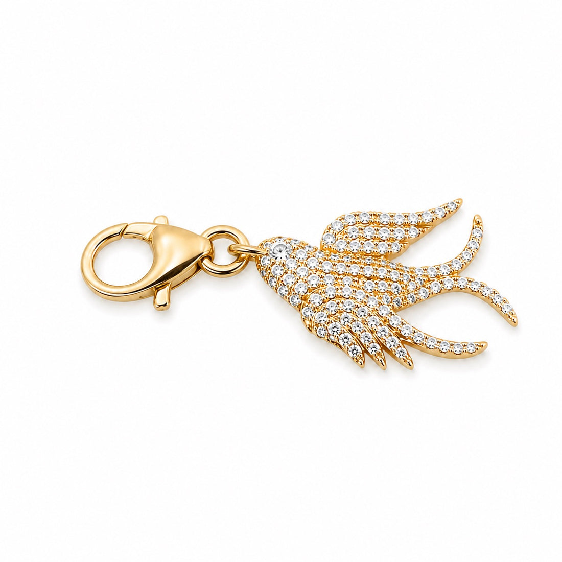 14k gold diamond dove pendant with enhancer bail