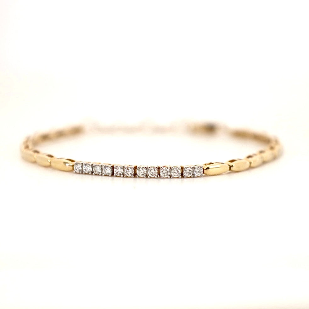 14k gold and diamond tennis bracelet