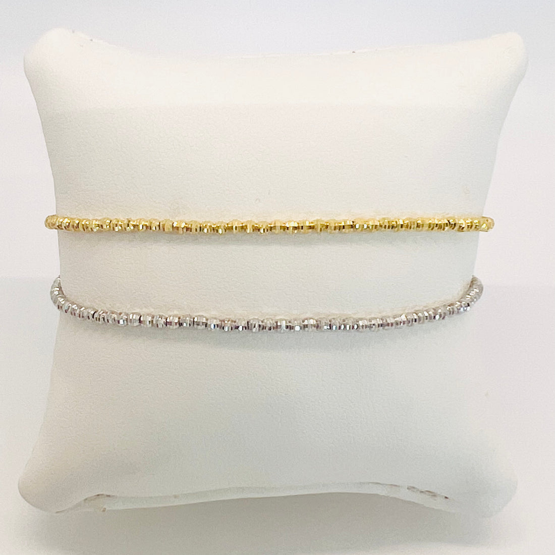 14k yellow or white gold diamond cut bracelet