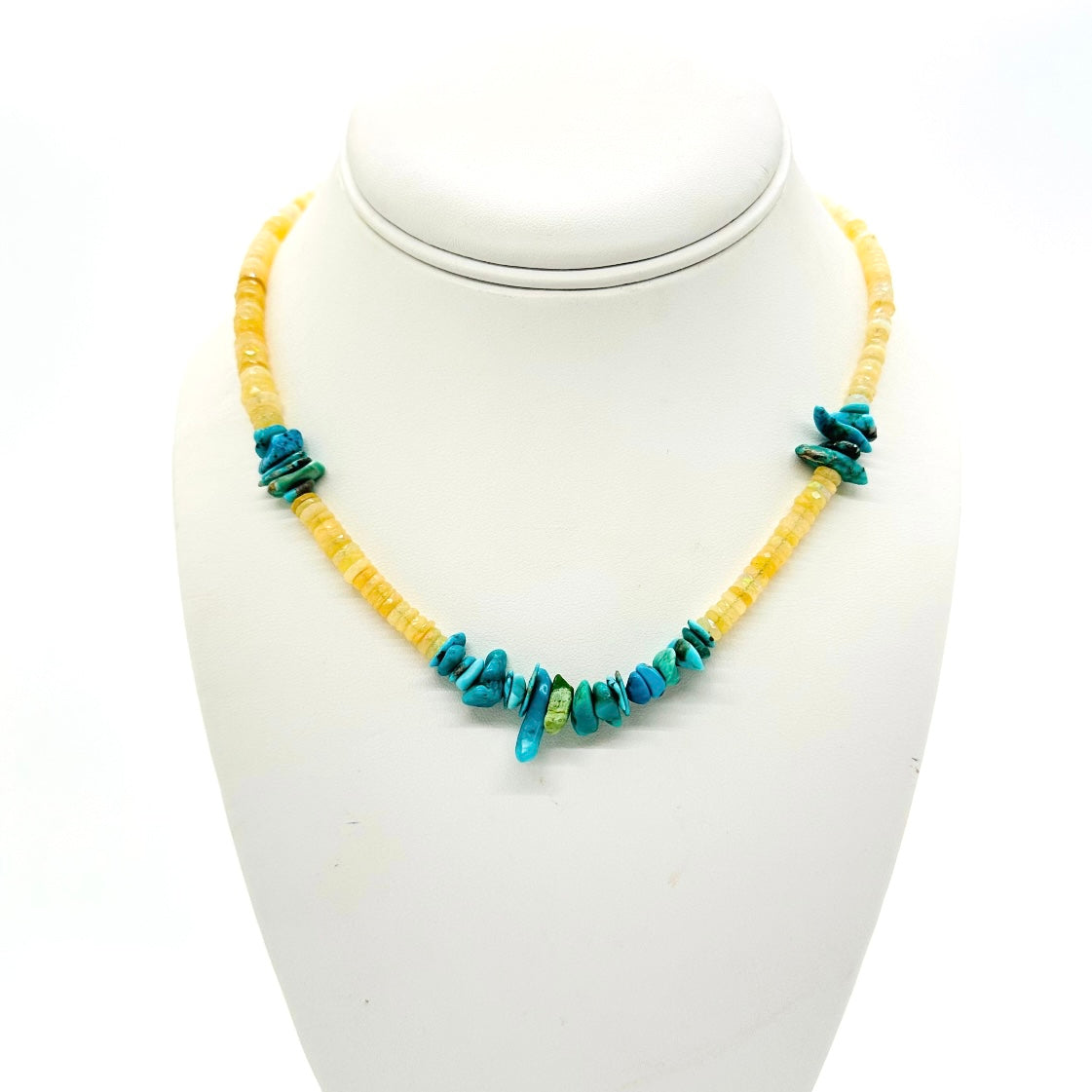amber and turquoise western necklace