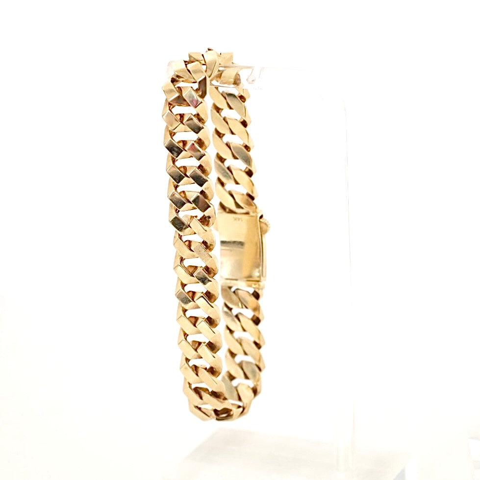 14k gold thick curb chain bracelet