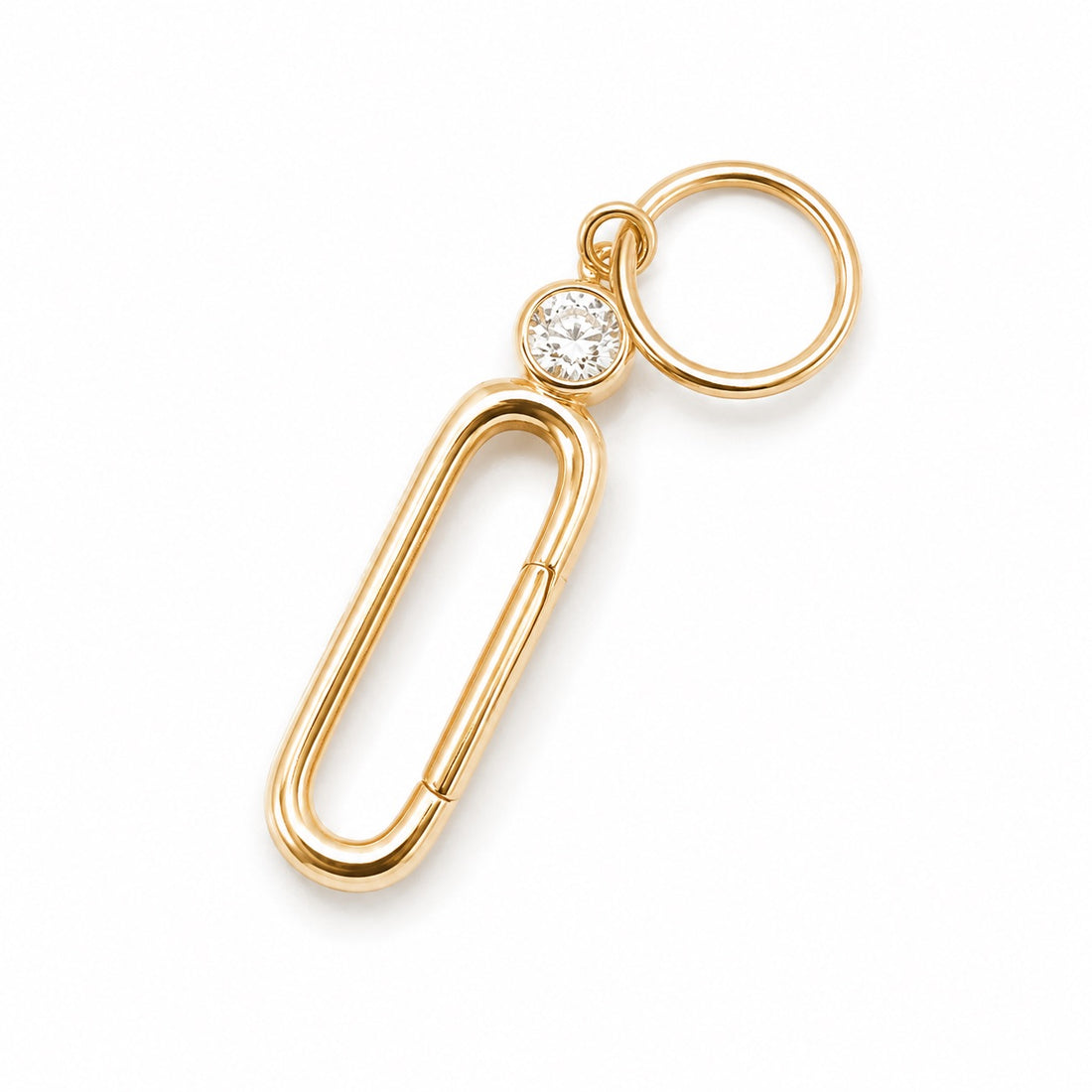 gold link charm clasp with diamond