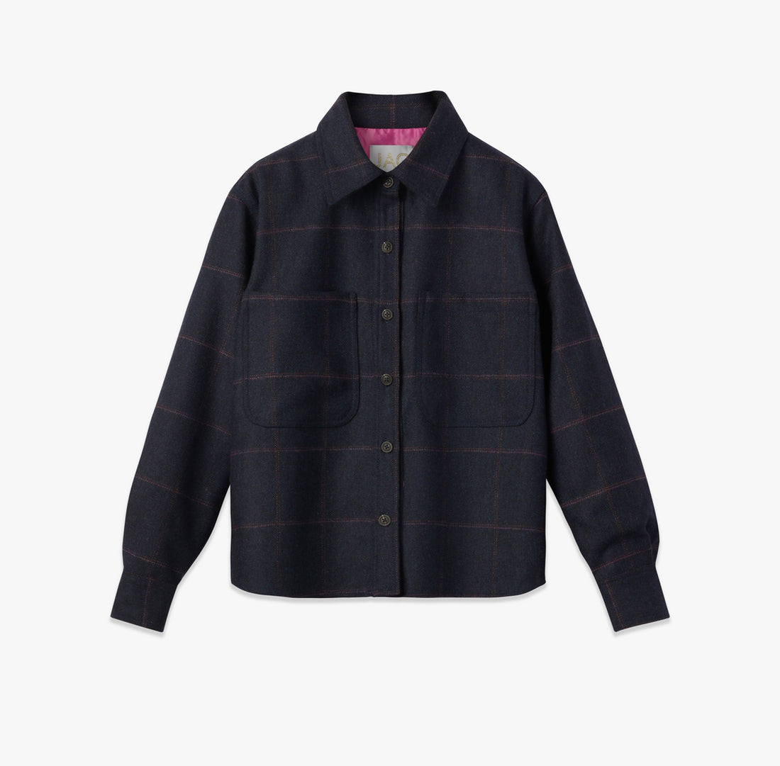 the HOLLY coat in navy plaid