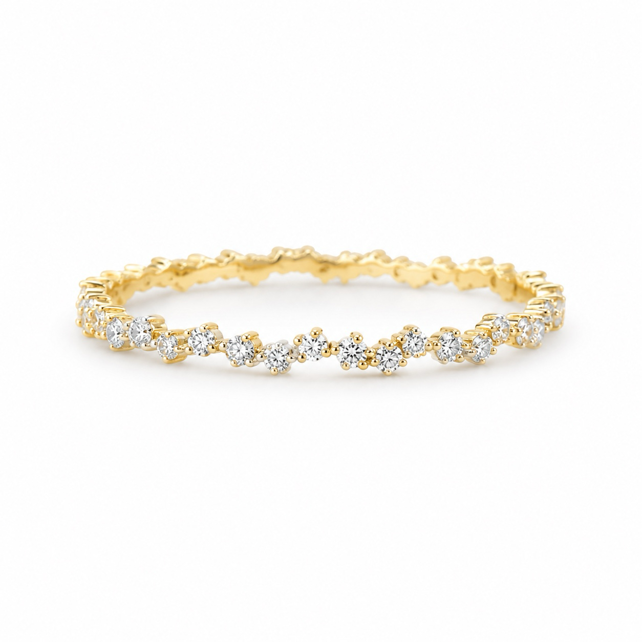 14k diamond pave cluster ring