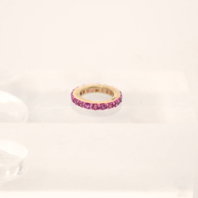 14k pink sapphire rondelle