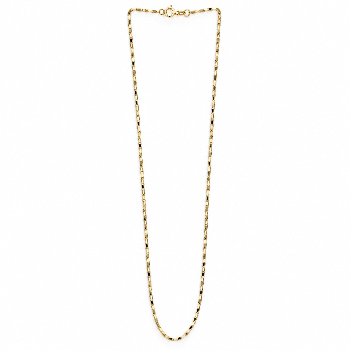 14K Gold Faceted Bar Link Chain Necklace by JAG Jewelry and Goods, alternate view