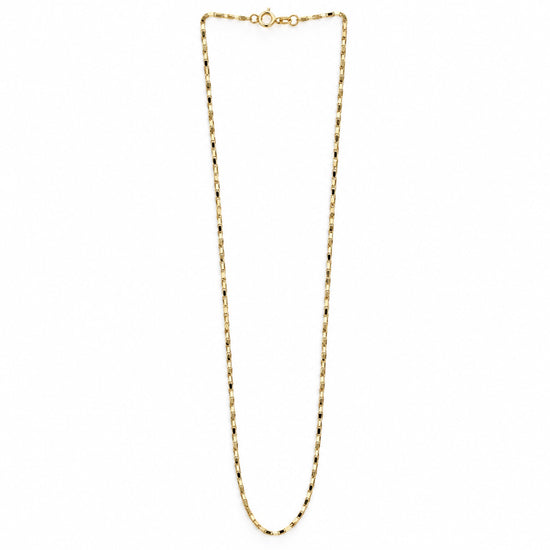 14K Gold Faceted Bar Link Chain Necklace by JAG Jewelry and Goods, alternate view