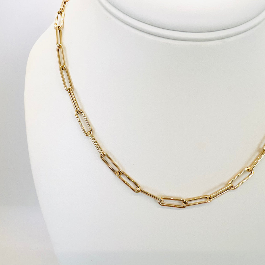 14k medium elongated anchor necklace
