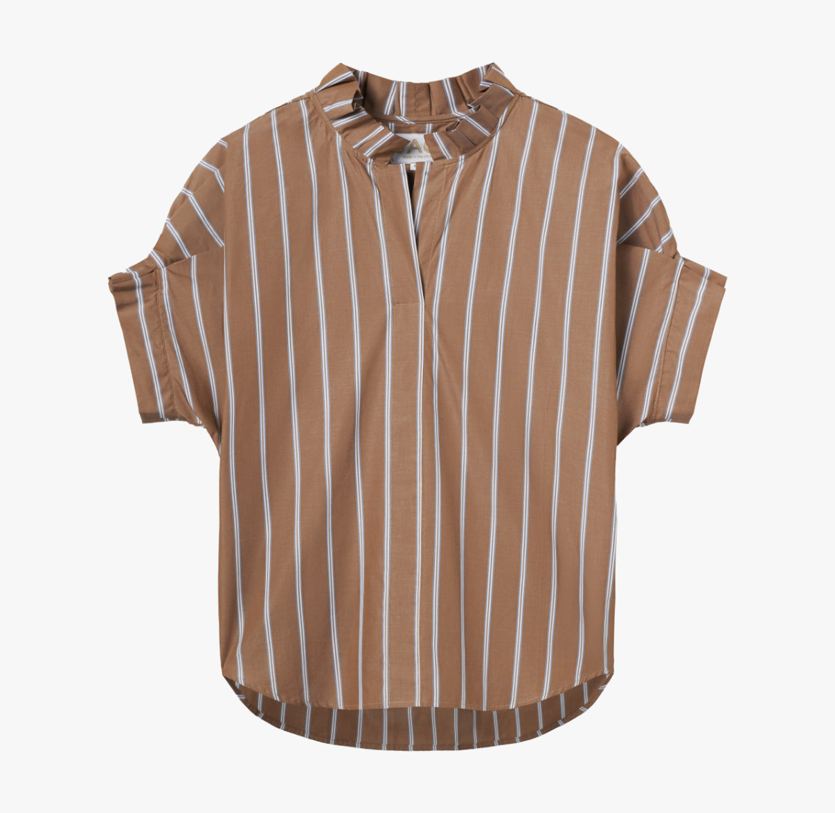 the renea top in brown stripe
