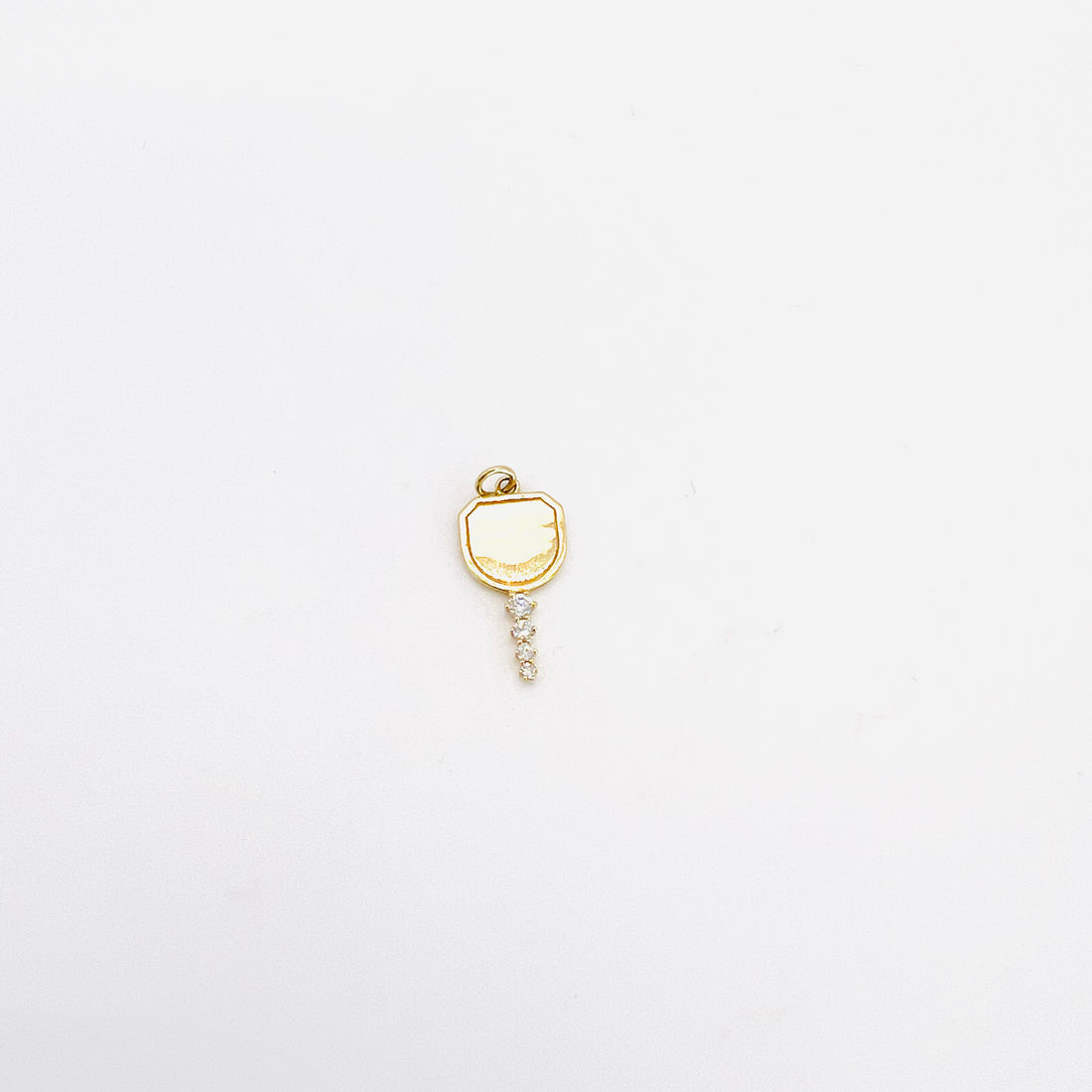 14k gold and diamond key charm