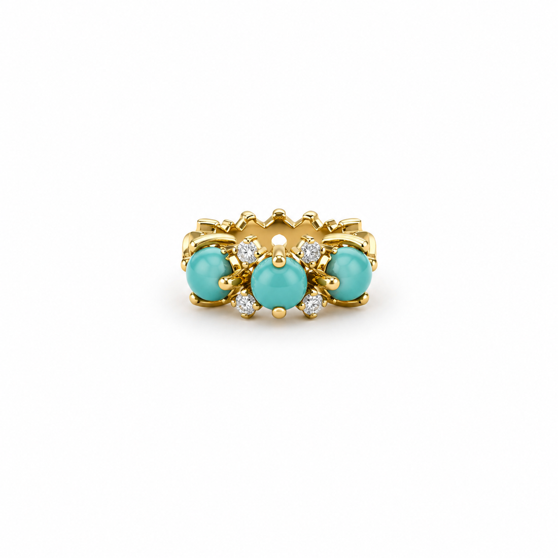 14k turquoise and diamond rondelle