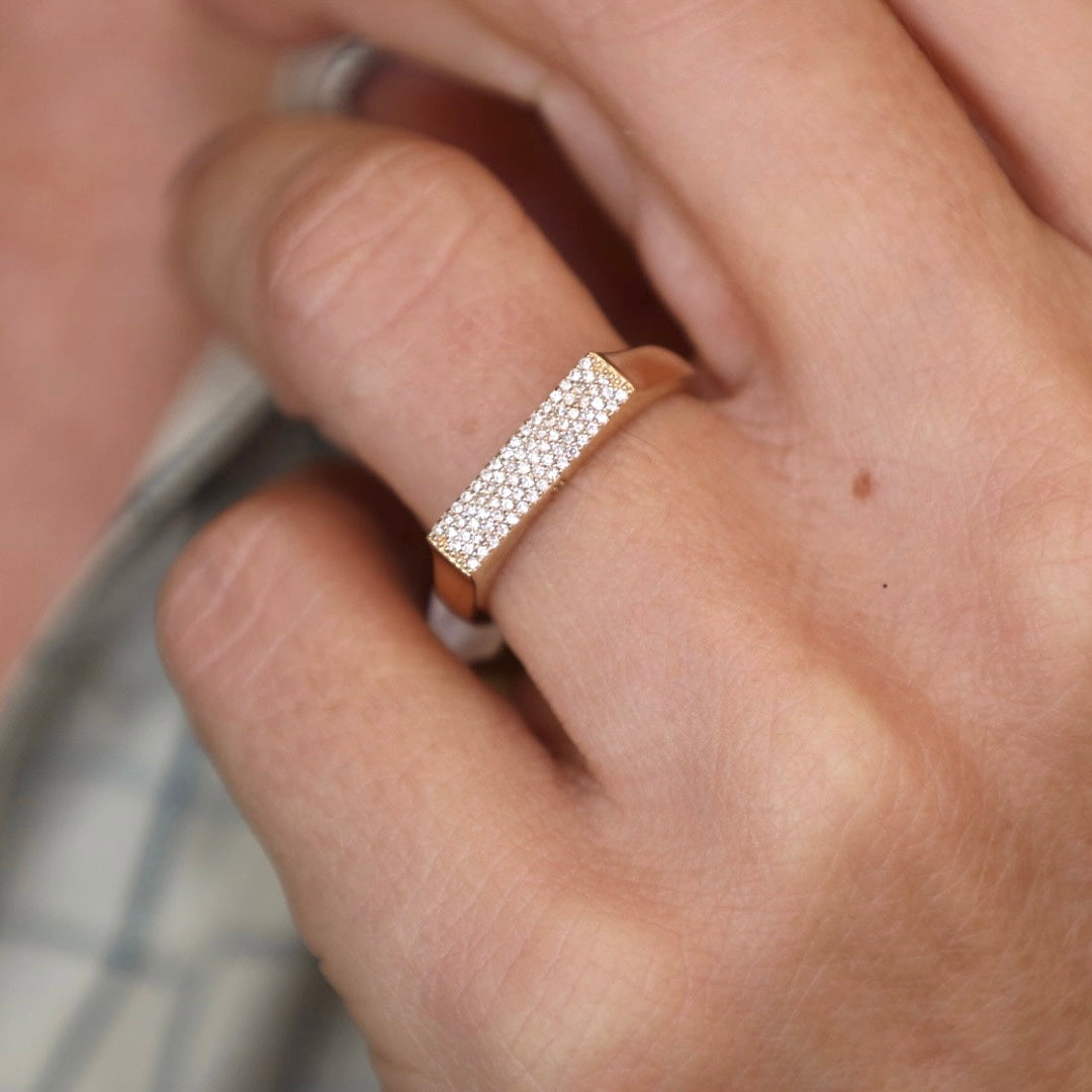 diamond pave statement band