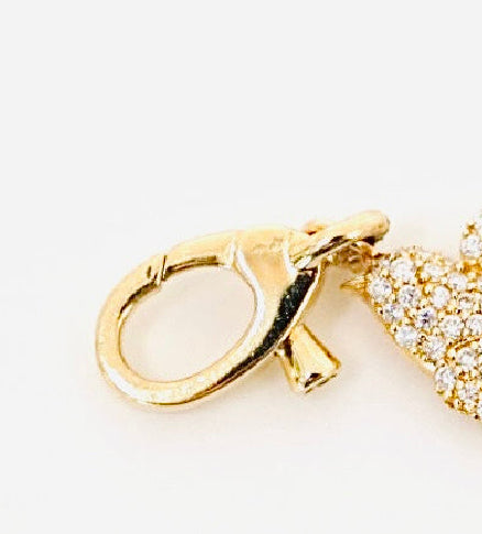 14k gold diamond dove pendant with enhancer bail