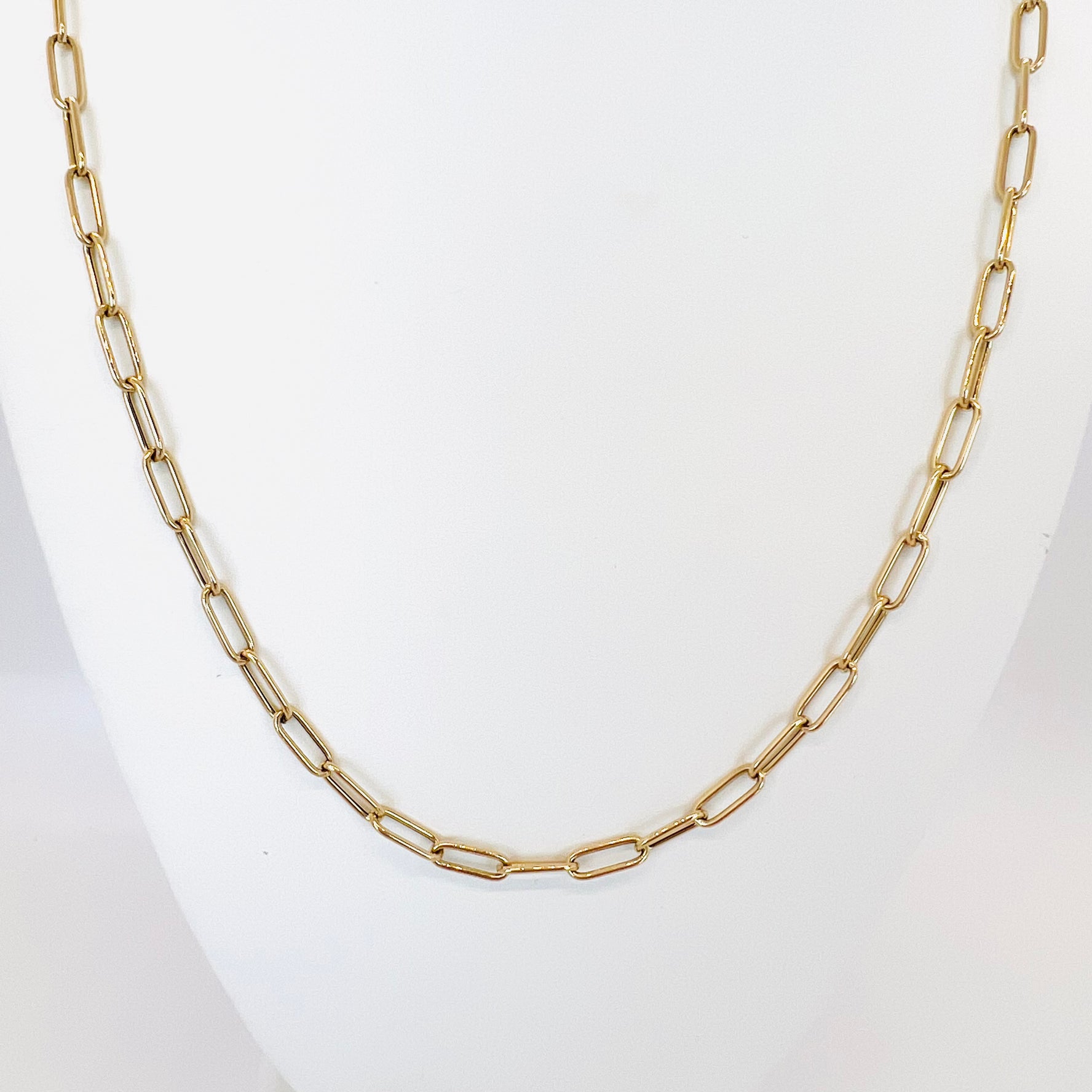 14k small elongated anchor necklace