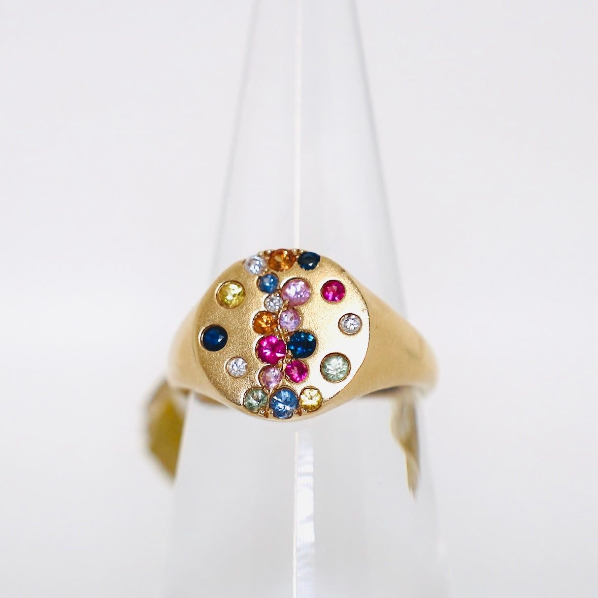 14k gold multi gemstone ring