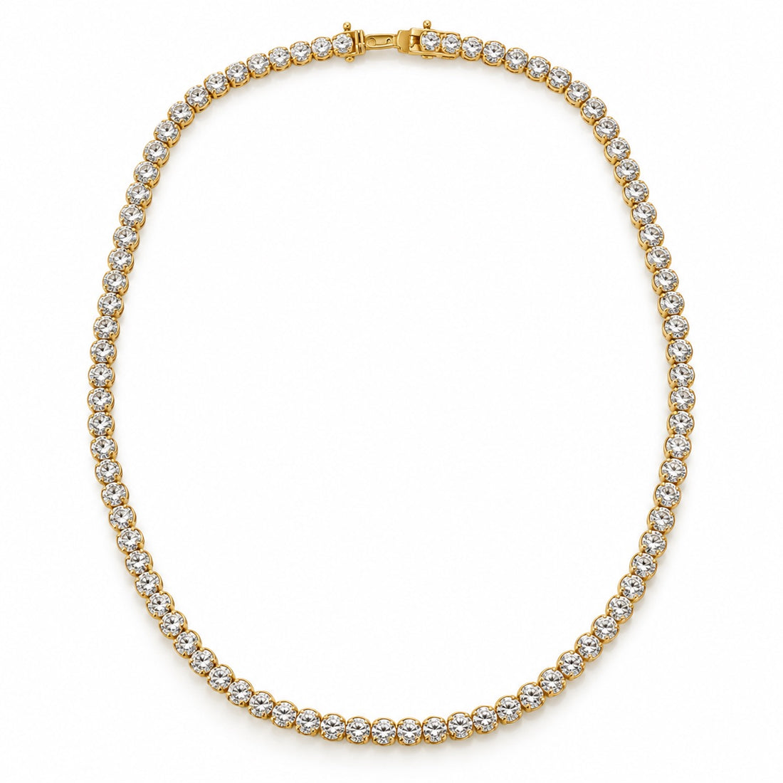14K Gold Prong-Set Diamond Tennis Necklace, 9ctw