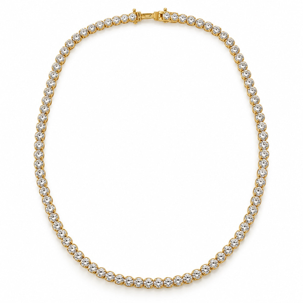 14K Gold Prong-Set Diamond Tennis Necklace, 9ctw