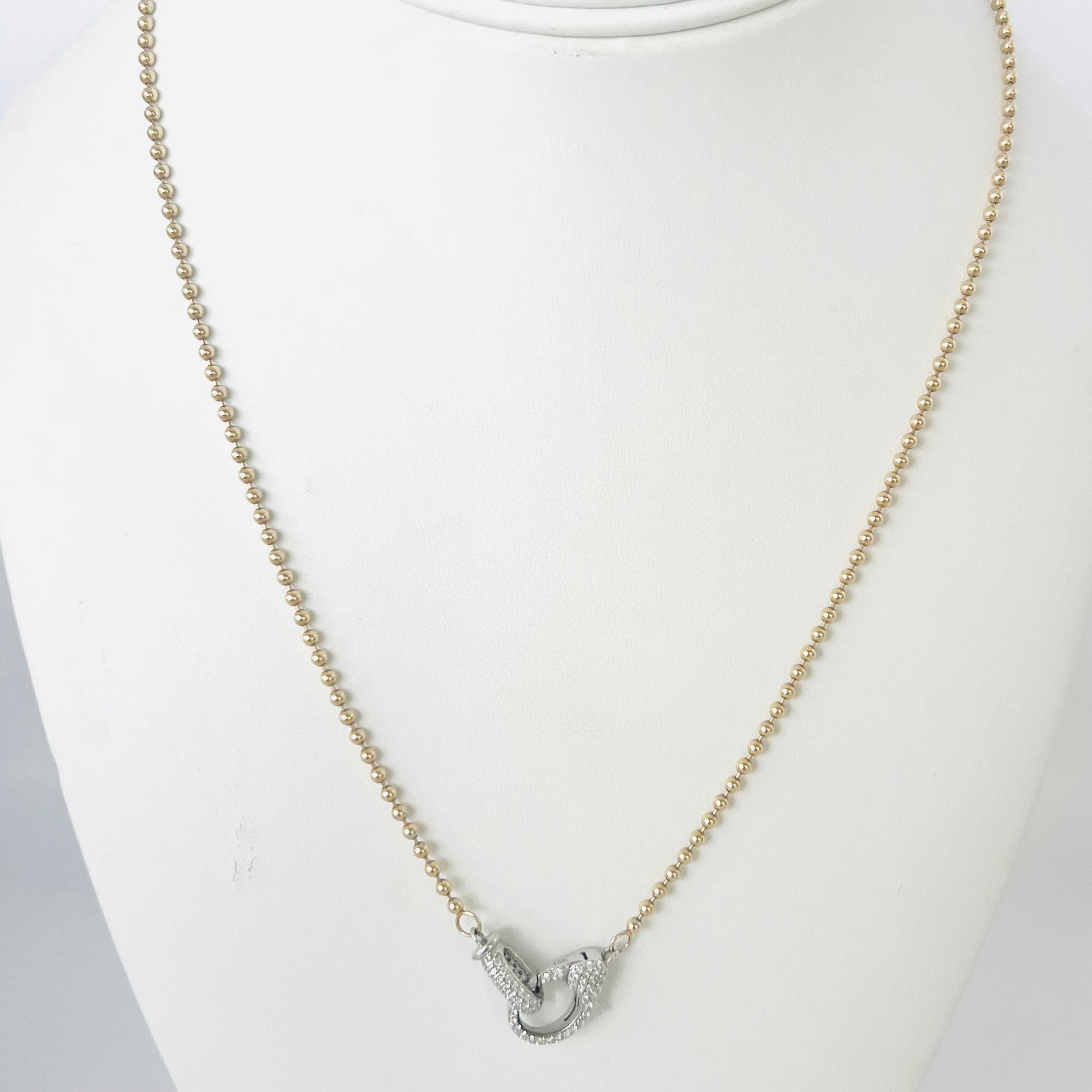 14k ball chain necklace with diamond lobster clasp